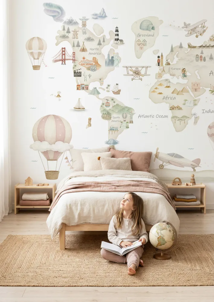 Mural de papel pintado - MAPA MUNDI ADVENTURE II Wall Lover