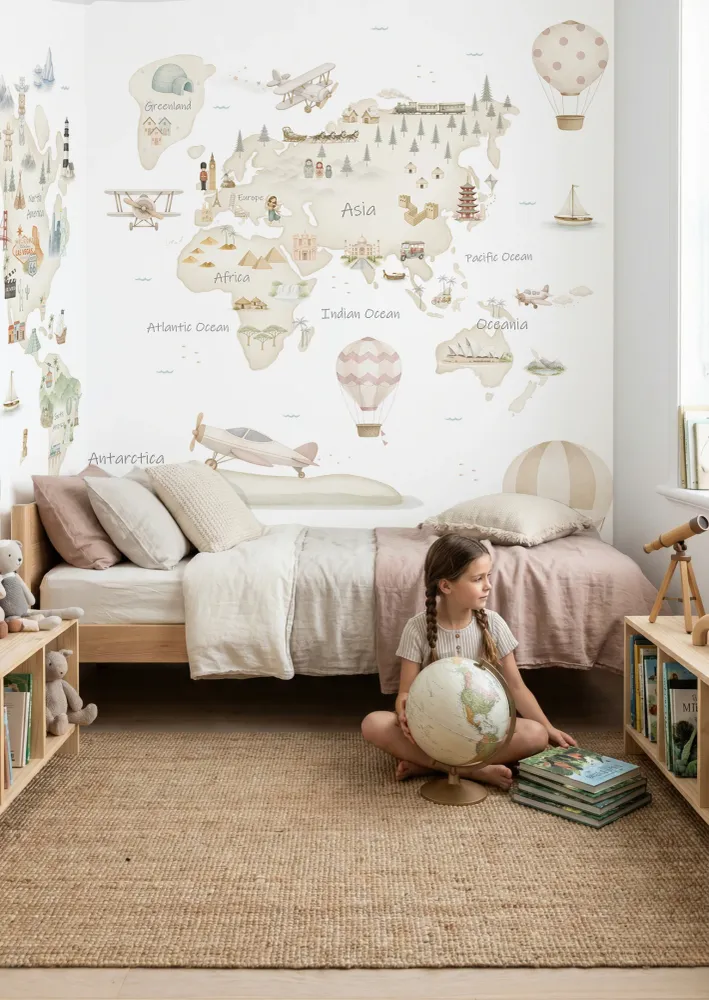Mural de papel pintado - MAPA MUNDI ADVENTURE II Wall Lover