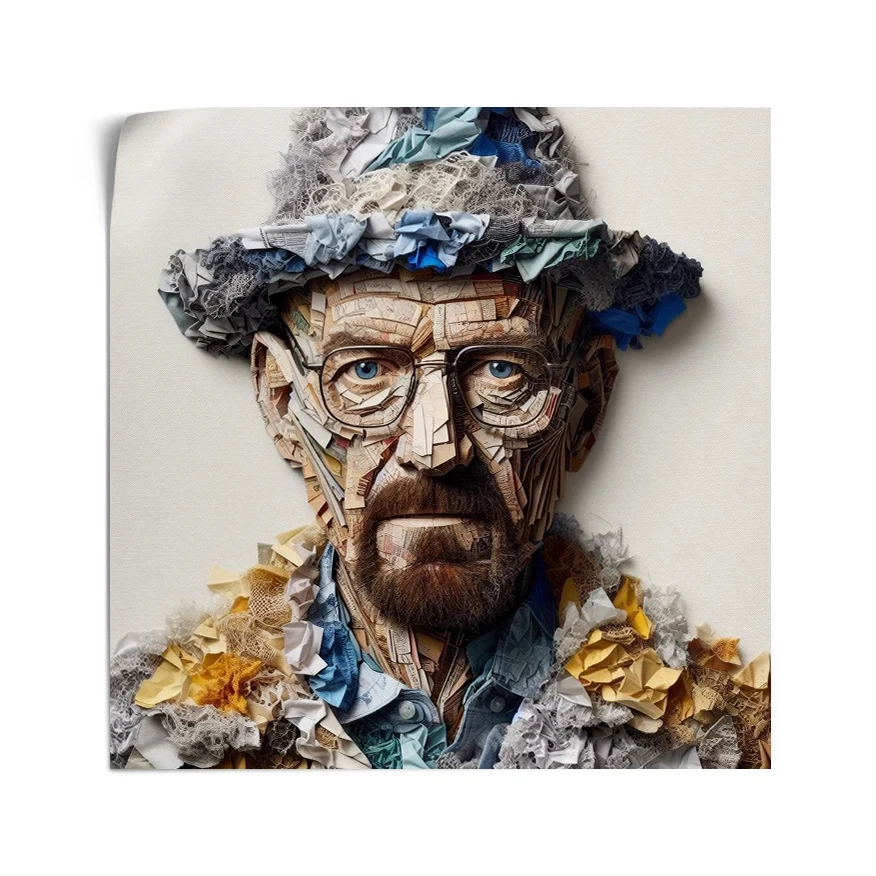 Walter White Frente Tela Colores Poster