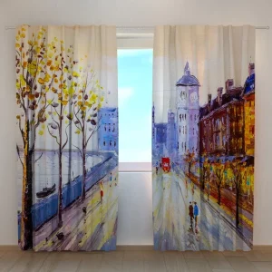 Cortina Pintura al Óleo Vista de Londres Wellmira España