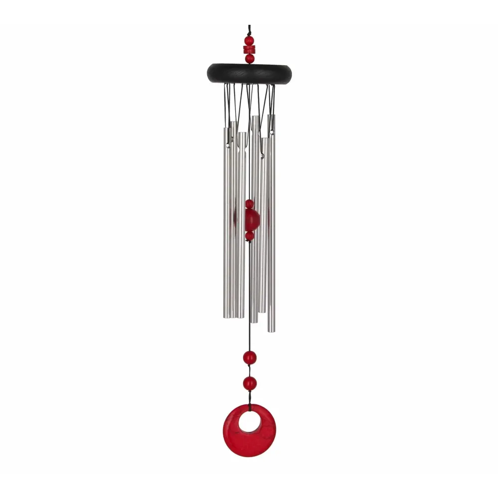 Campana de viento Chakras - Coral Rojo - 44CM Woodstock
