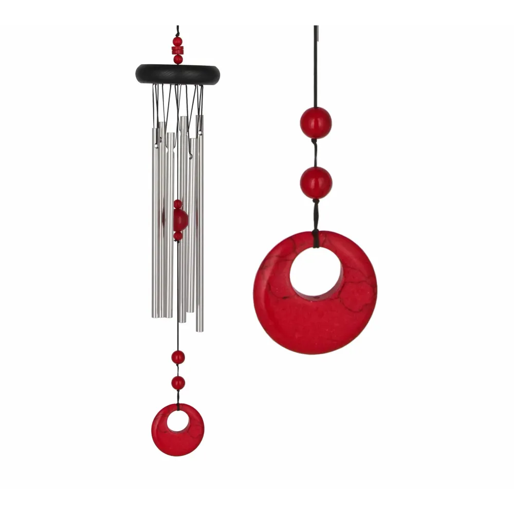 Campana de viento Chakras - Coral Rojo - 44CM Woodstock