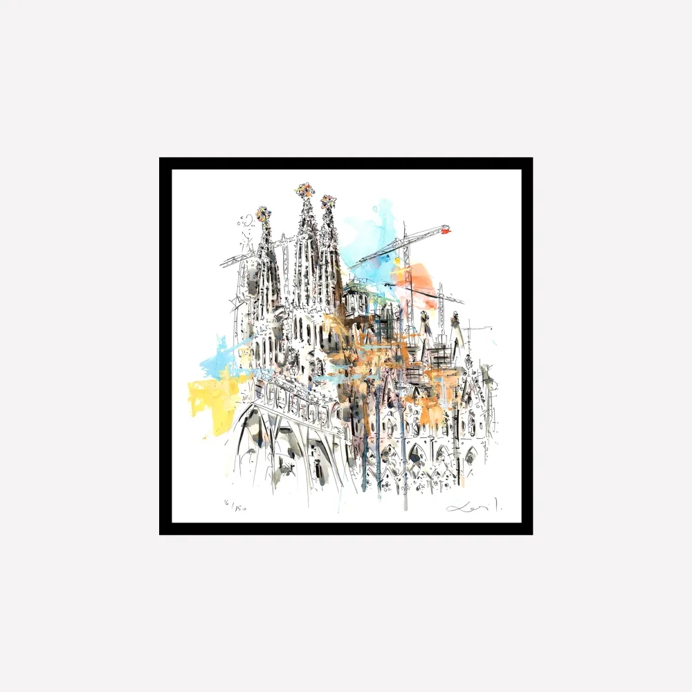 Sagrada Familia under construction Art Print Xavier Julia Sanchez