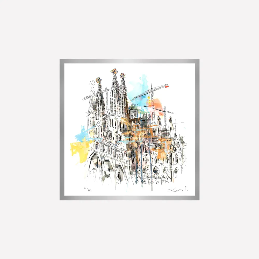 Sagrada Familia under construction Art Print Xavier Julia Sanchez
