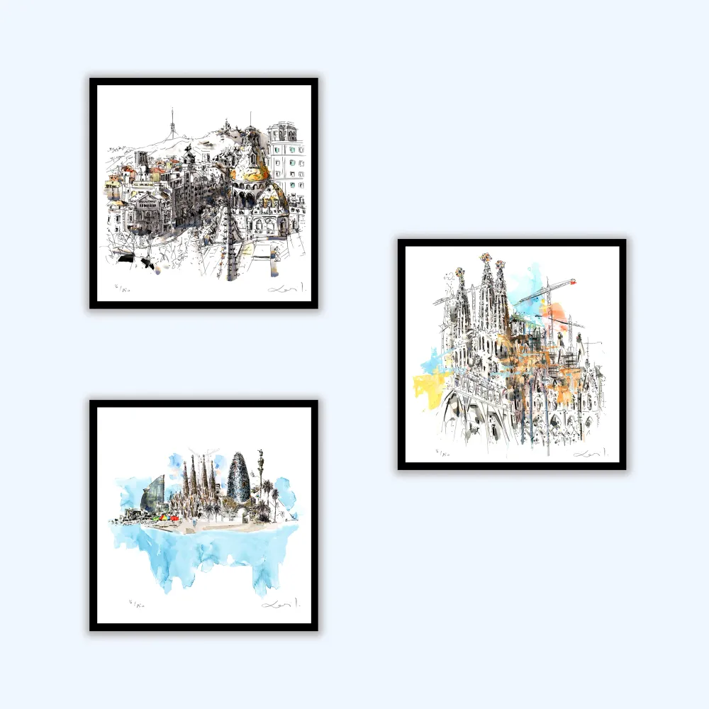 Sagrada Familia under construction Art Print Xavier Julia Sanchez