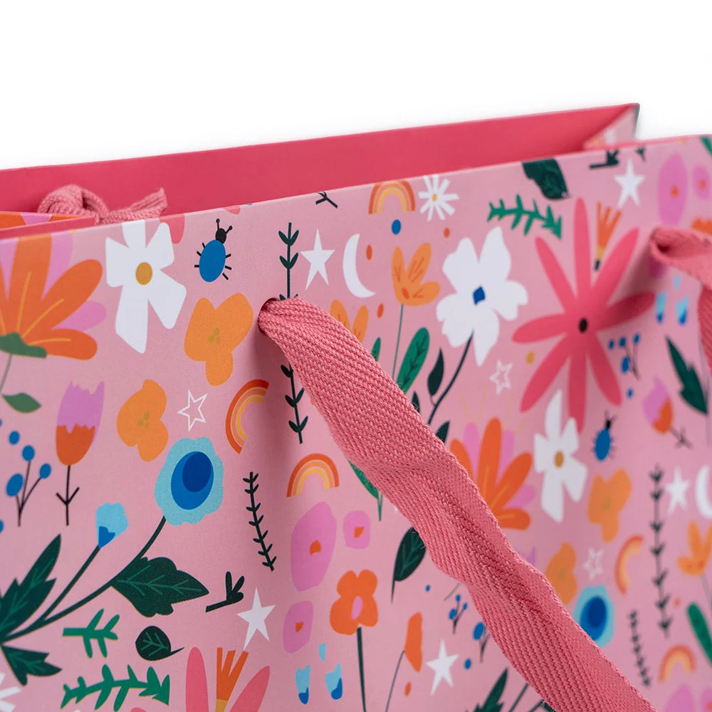 Bolsa Regalo Grande Flores Rosada YAY PAPER