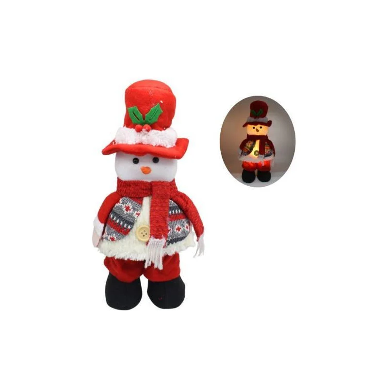 Adorno De Navidad Muñeco Con Luz Ccm00462 Rojo Zona Ofertas