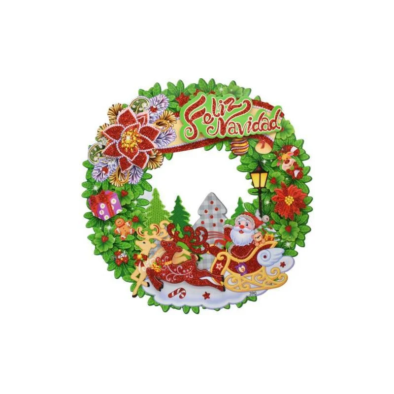 Adorno Navideño De Cartón Para Pared 36 Cm Ccm00656 V Zona Ofertas