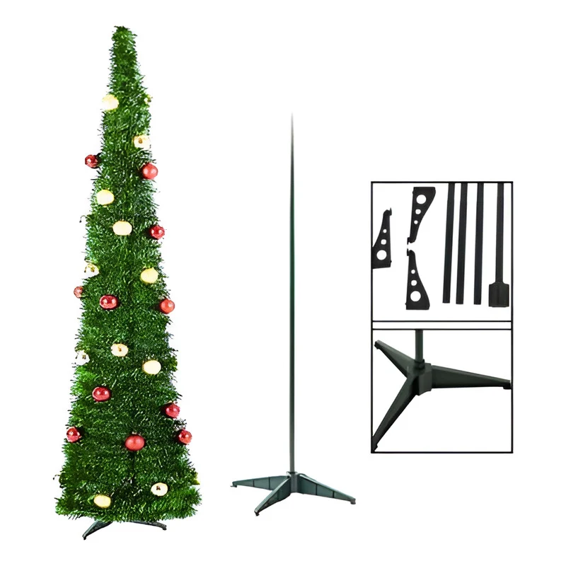 Arbol De Navidad Espiral Plegable Decorado 150cmccm00213 Verde Zona Ofertas