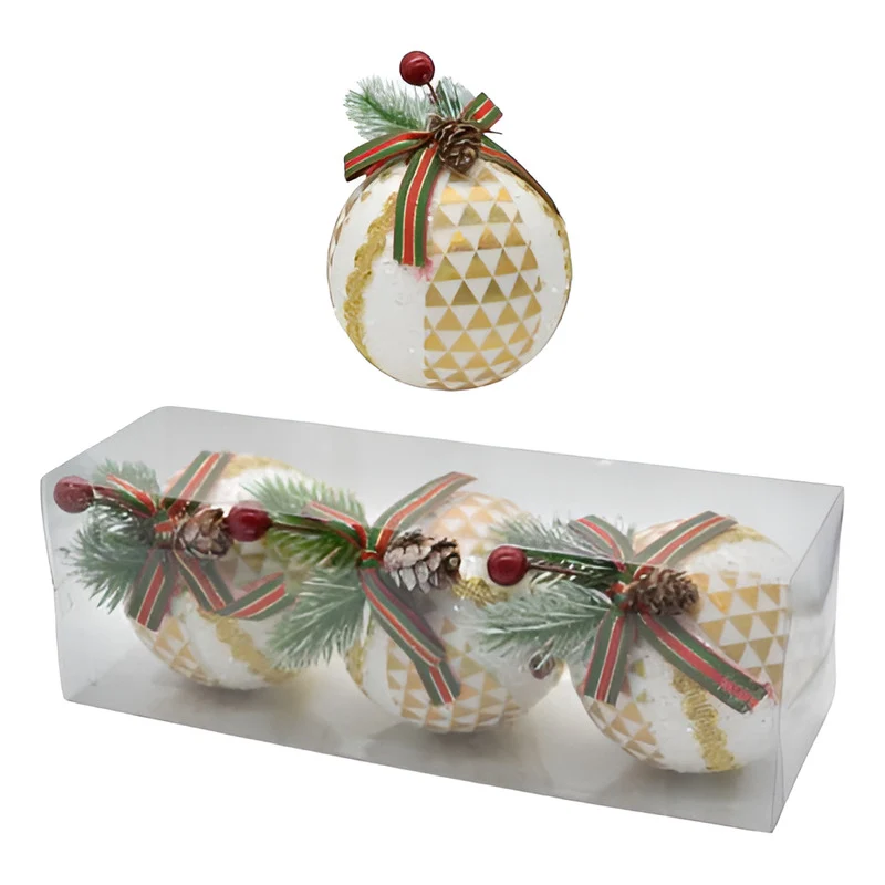 Bolas De Navidad Decoradas X3 Unidades 7cm Ccm00364 V Zona Ofertas