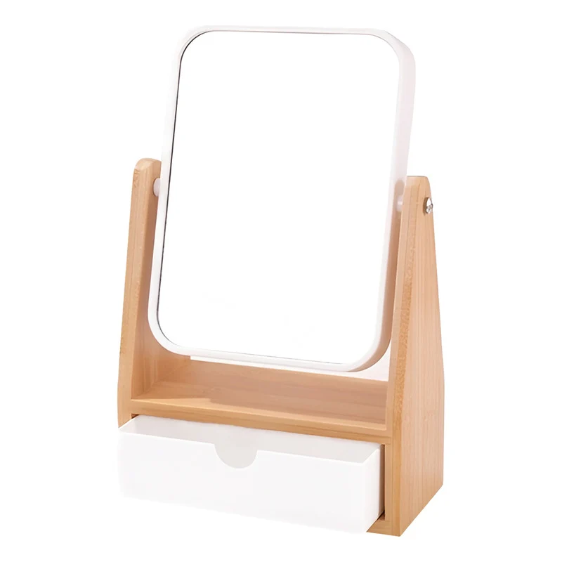 Espejo De Pie Rectangular Doble Faz Con Alhajero De Madera Marrón Marrón Zona Ofertas