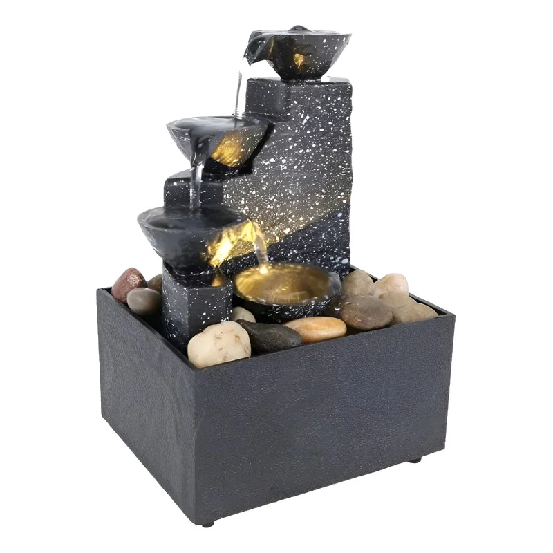Fuente De Agua Con Luz Led L-007 Gris Oscuro Zona Ofertas