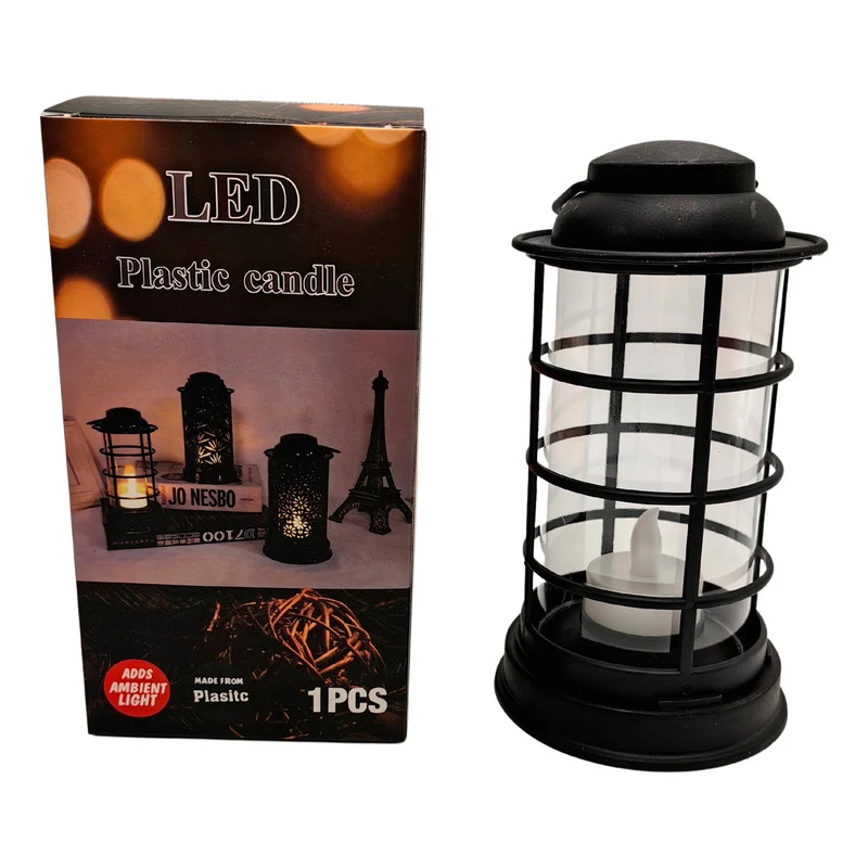 Lampara Led Farol Con Vela Pila Cálido Zona Ofertas