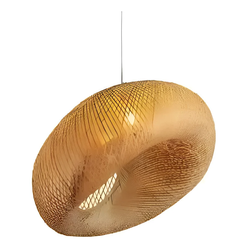 Lampara Pantalla De Techo Bamboo Tipo Sombrero V Zona Ofertas