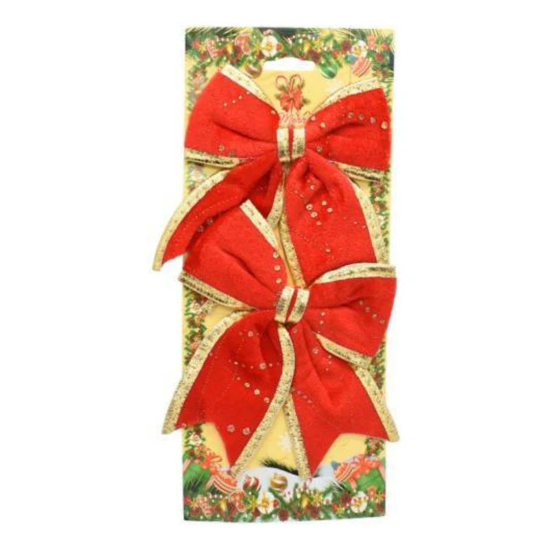 Moñas Navideñas X 2 Unidades 12x13cm Rojo Zona Ofertas