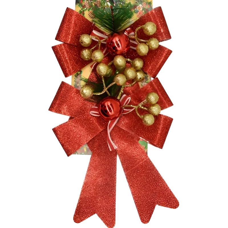 Moñas Navideñas X 2 Unidades 14x17cm Ccm00697 Rojo Zona Ofertas