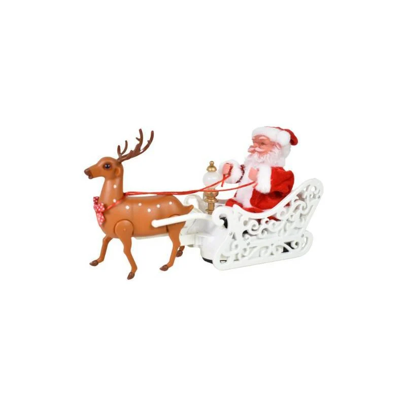 Papa Noel En Trineo Con Luz Sonido Y Movimientos Ccm00695 Rojo Zona Ofertas