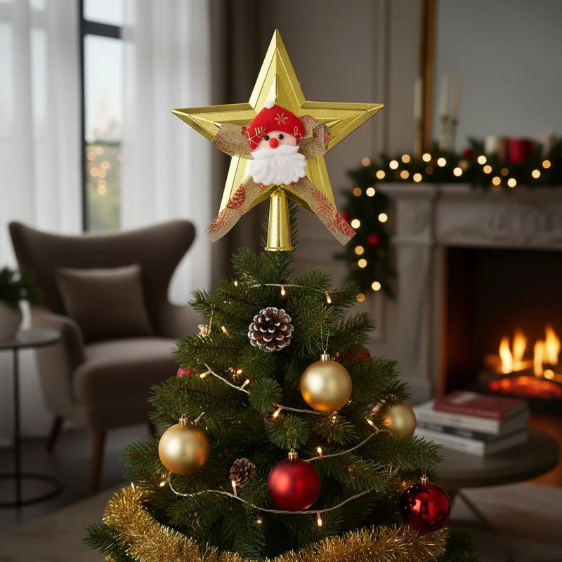 Puntero De Navidad Estrella Dorada 21cm Dorado Zona Ofertas
