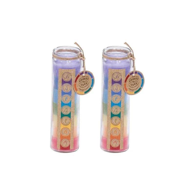 Vela Frasco De Vidrio Chakra&luck Medida: 5.5x20.5cm D C Zona Ofertas
