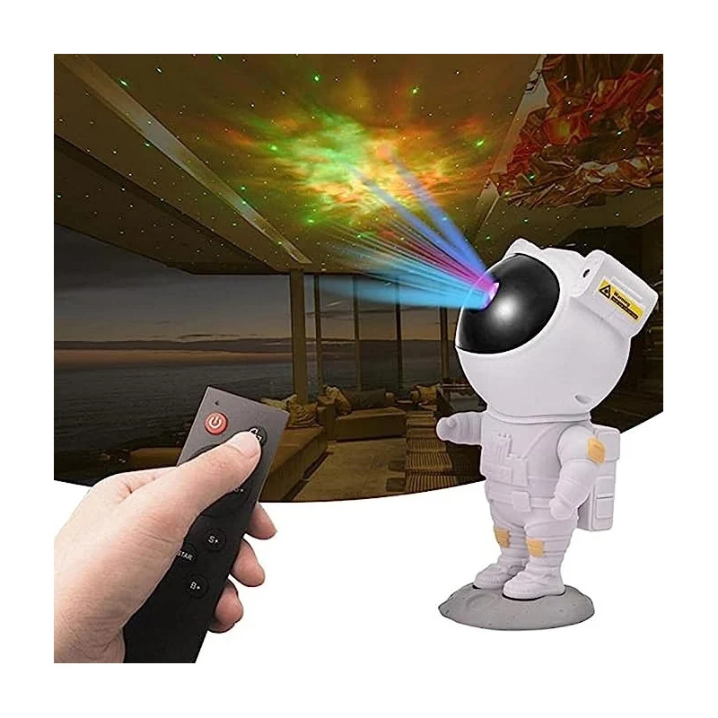 Veladora Lampara Proyector Astronauta Estrellas De Galaxia Blanco Blanco Zona Ofertas