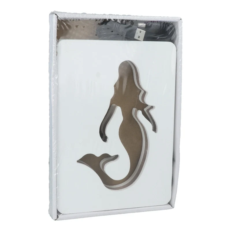 Veladora Led Sirena De Madera 20 X 14 Cm V Zona Ofertas