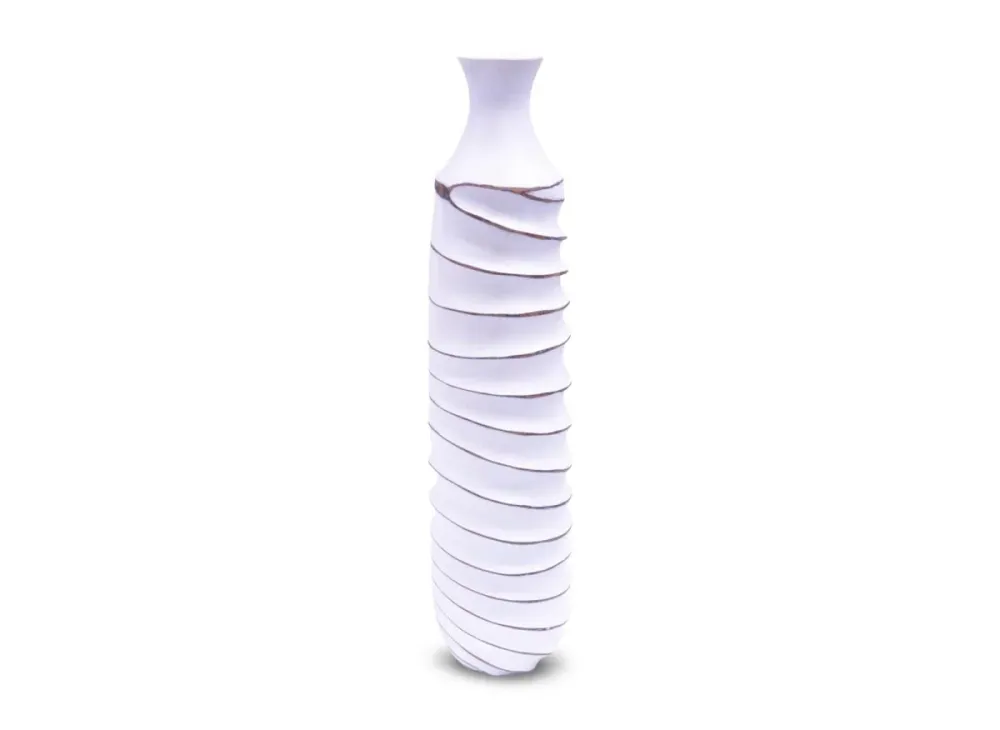 Jarrón grande de resina blanca, 60 cm de alto, TWIST ZS