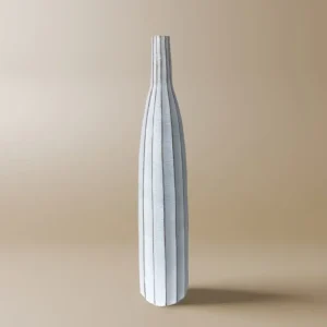 Jarrón monofloral de resina blanca, 76 cm de alto, ELME ZS