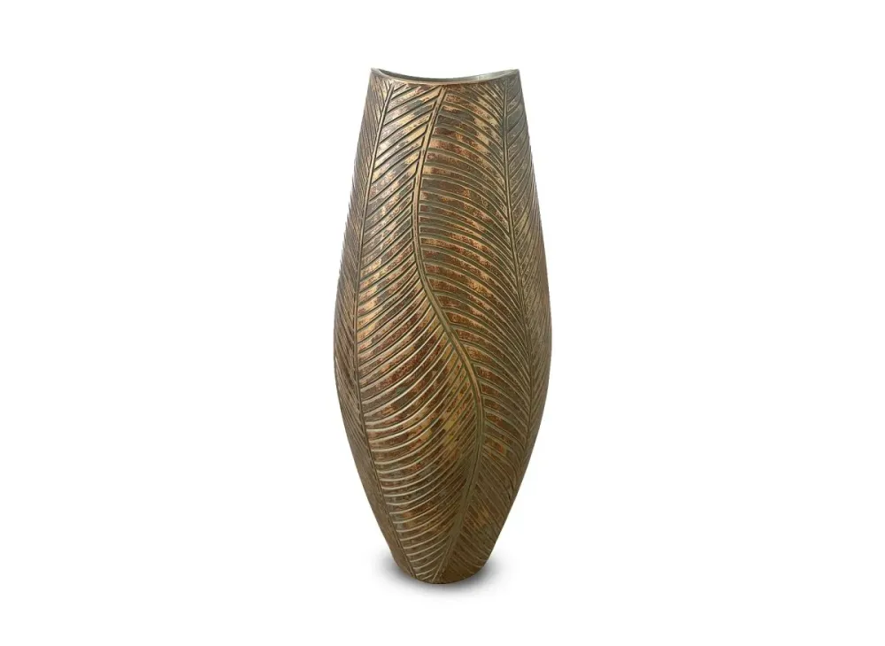 Jarrón de poliresina verde y dorada, 54 cm de alto, ZAHARA ZS