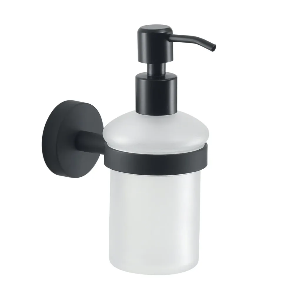 Dosasapone muro Acciaio Inox Eros di Gedy - Nero Matt