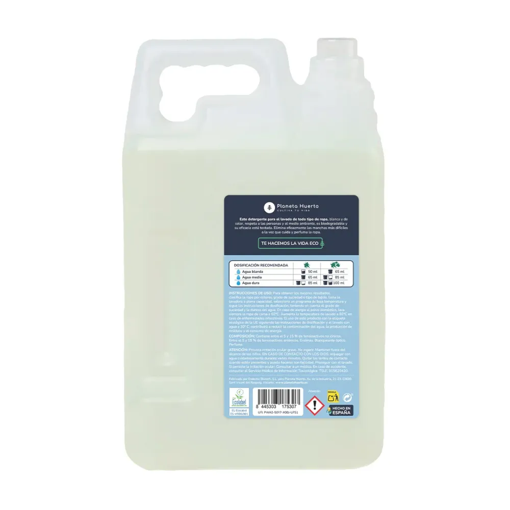 Pack 3 x Detergente Líquido Ropa Eco Aroma puro ropa limpia Planeta Huerto 5 Litros