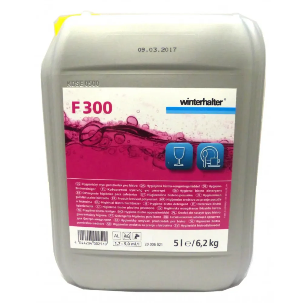 Líquido Lavavajillas F300 5L WINTERHALTER Detergente para lavavajillas, bote de 5 litros