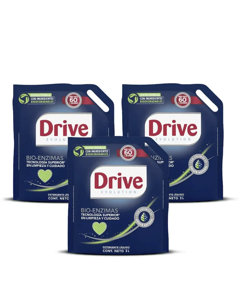 Enzimático Drive Detergente Liquido Perfect Results Doypack 3 x 3 L