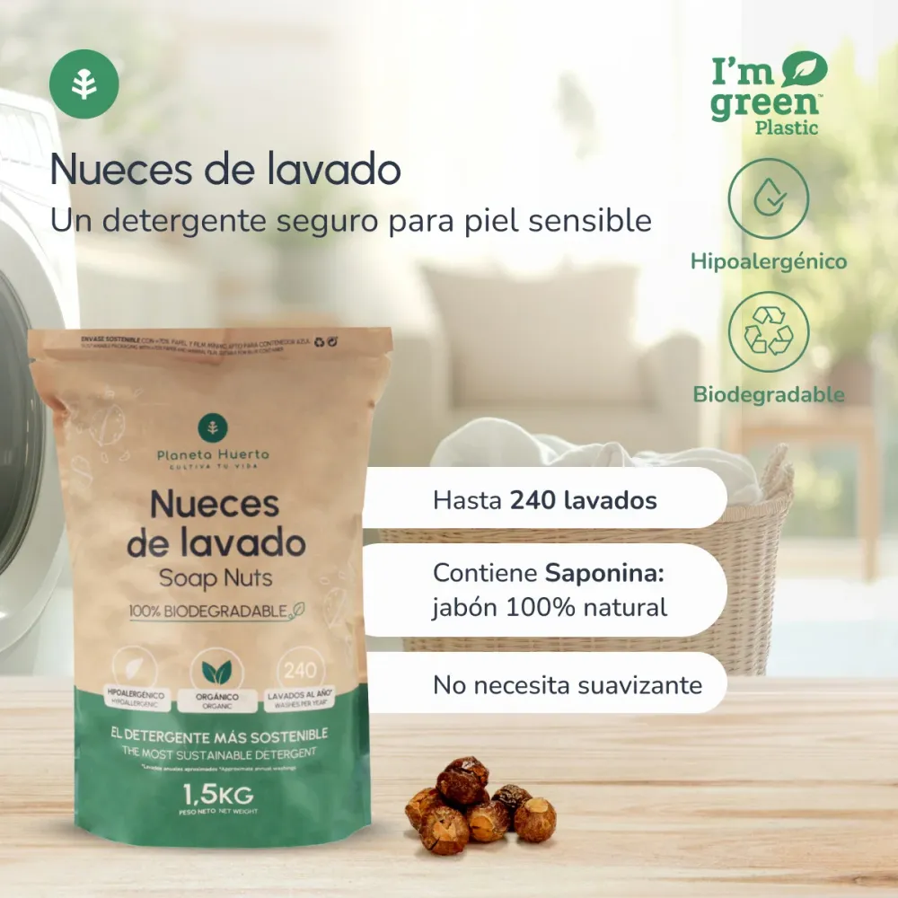 Nueces de Lavado Planeta Huerto 1,5 kg en Cápsulas