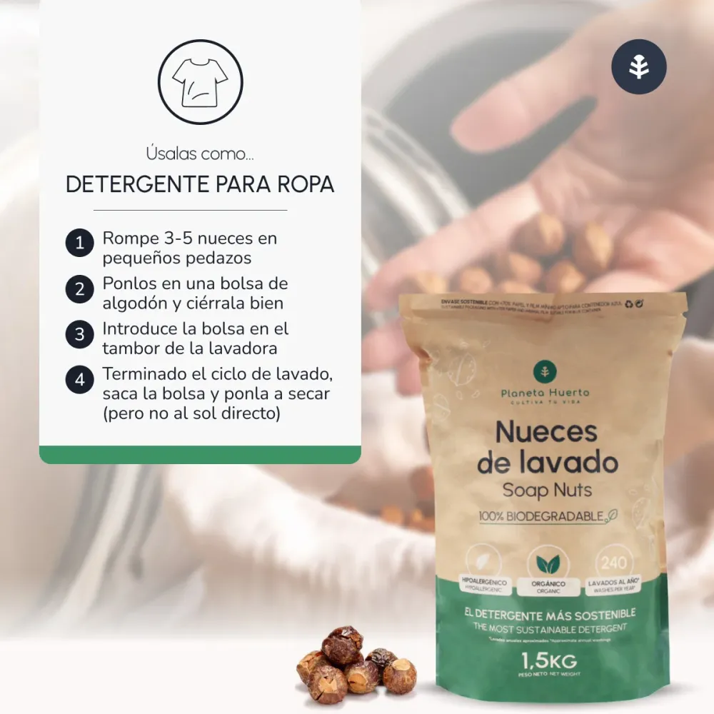 Nueces de Lavado Planeta Huerto 1,5 kg en Cápsulas