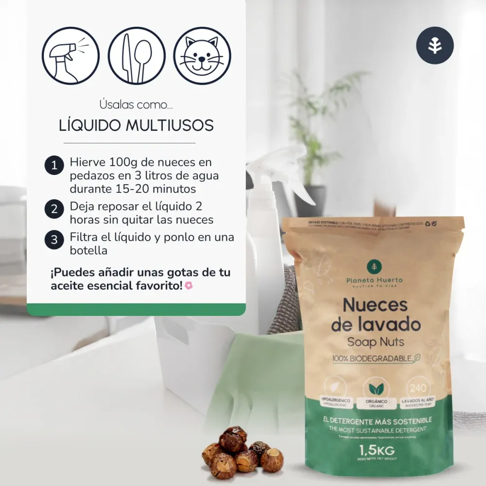 Nueces de Lavado Planeta Huerto 1,5 kg en Cápsulas