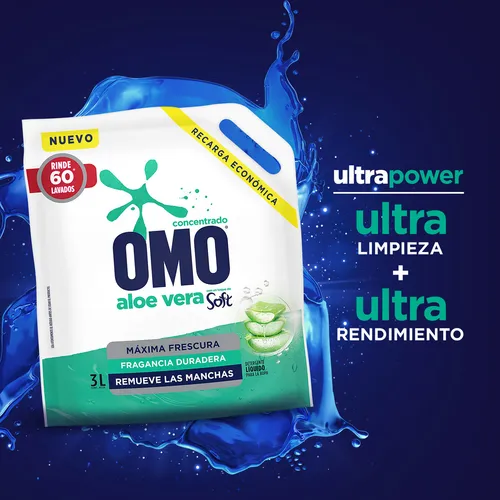 Omo Detergente liquido Matic Doypack con Mullido 4 x 3 L