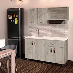 Cocina Sofí Color Ceniza De 150X60 Cm Sin Perforación Bochetti 1221213