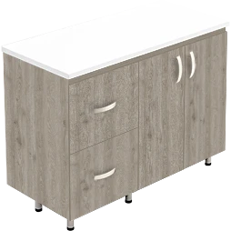 Mueble Barra 120X55 Cm Con Mesón Brillante Granito Perla Y Muebles En Color Ceniza Bochetti 1241213