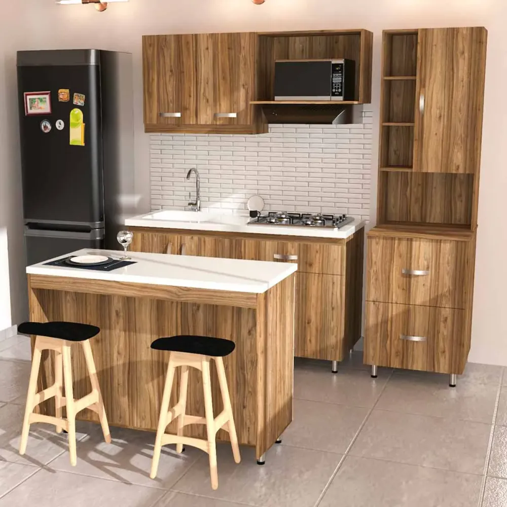 Mueble Barra 140X60 Cm Con Mesón Brillante Granito Perla Y Muebles En Color Gales Bochetti 1241215