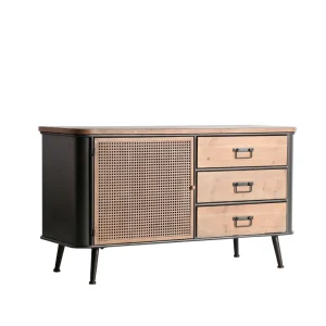 Buffet Tirkana, madera de abeto y hierro en color natural