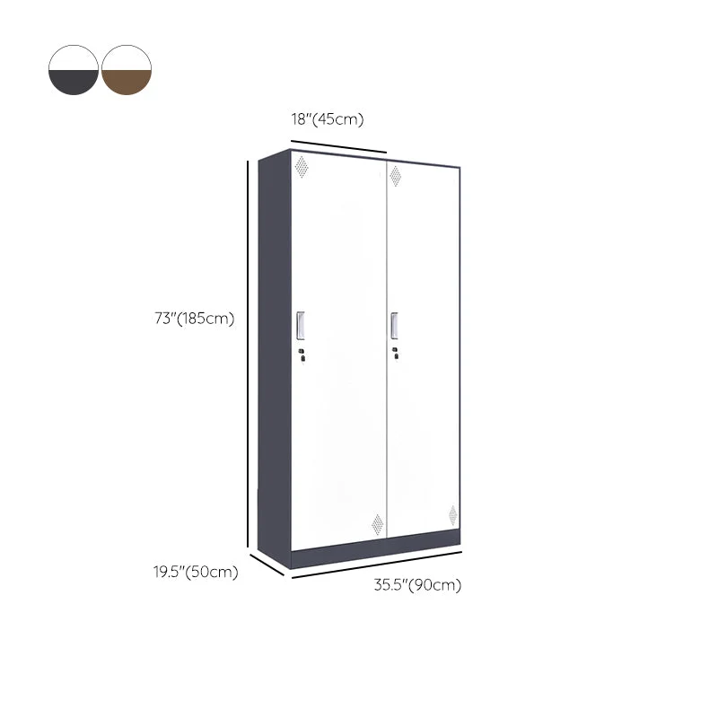 35.4"L Armario contemporáneo del guardarropa del hogar del metal del armario del guardarropa Blanco Clearhalo