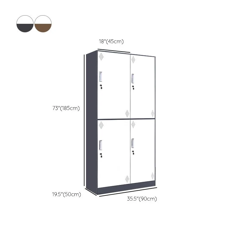 35.4"L Armario contemporáneo del guardarropa del hogar del metal del armario del guardarropa Blanco Clearhalo
