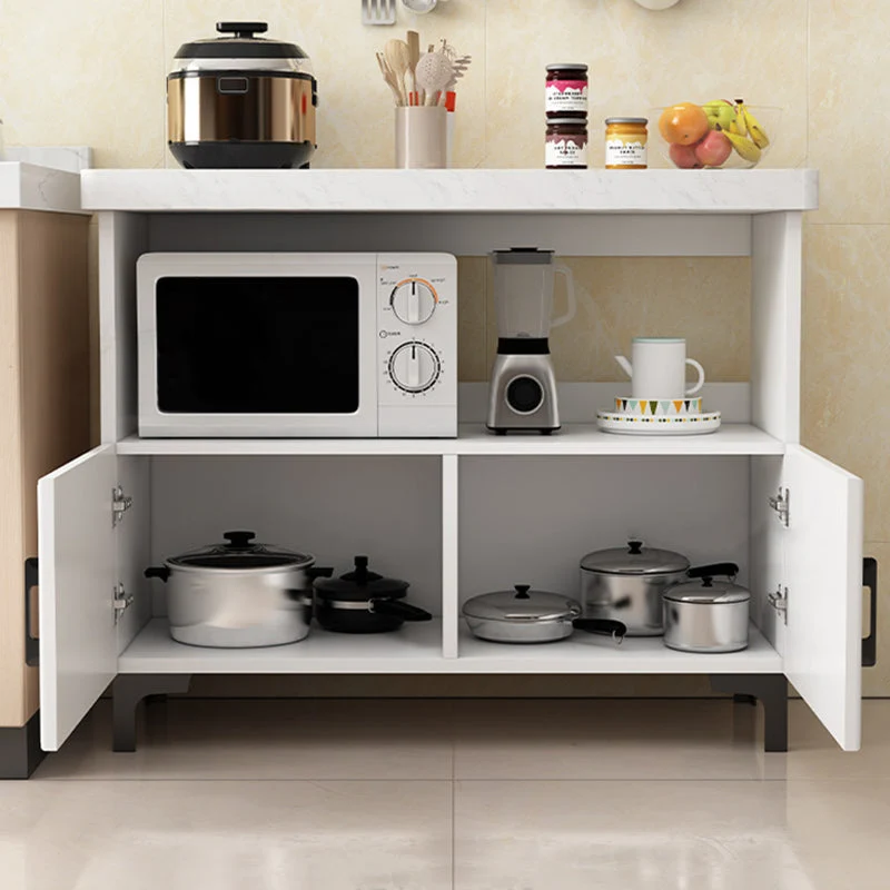 Aparador de 15.75"W x 32.68"H Servidor de comedor de estilo contemporáneo con 2 puertas Blanco Clearhalo