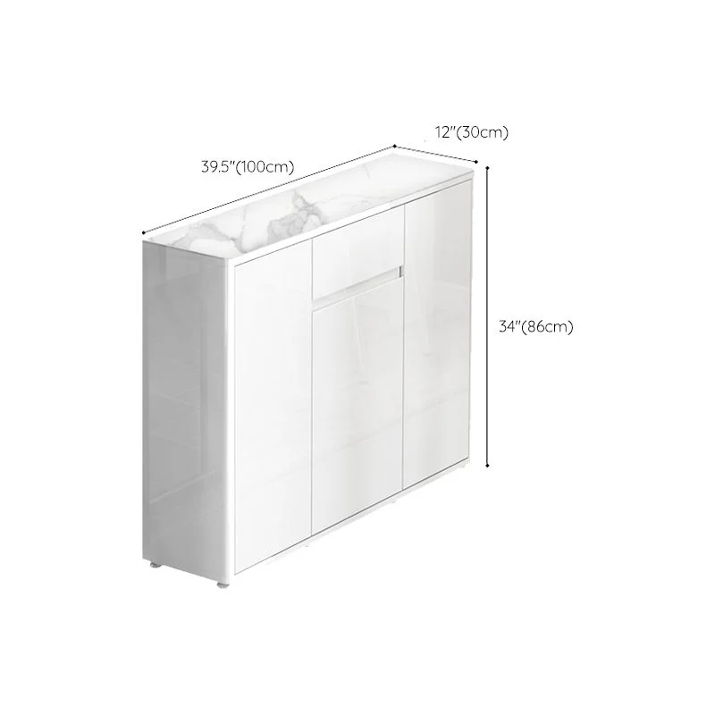 Aparador blanco moderno Buffet mesa de buffet con tapa de piedra con cajón y puerta Clearhalo