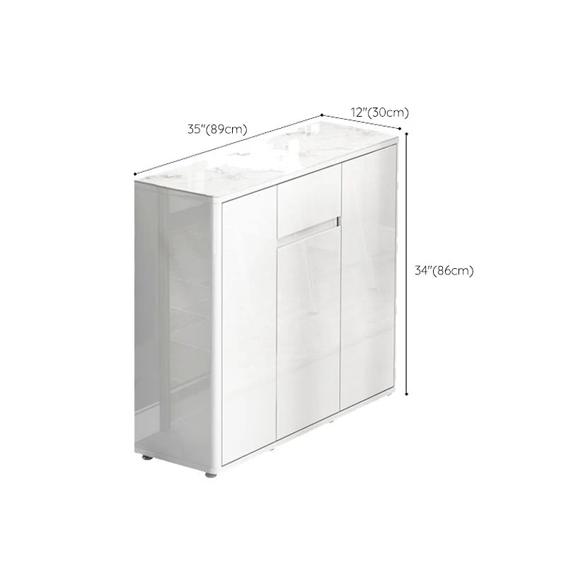 Aparador blanco moderno Buffet mesa de buffet con tapa de piedra con cajón y puerta Clearhalo