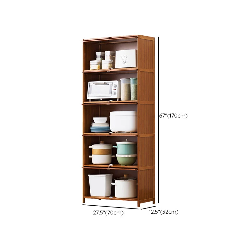 Aparador buffet contemporáneo para servidor de comedor de bambú marrón para el hogar Clearhalo