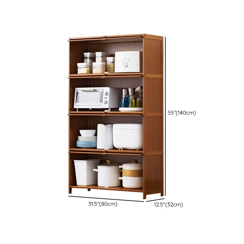 Aparador buffet contemporáneo para servidor de comedor de bambú marrón para el hogar Clearhalo