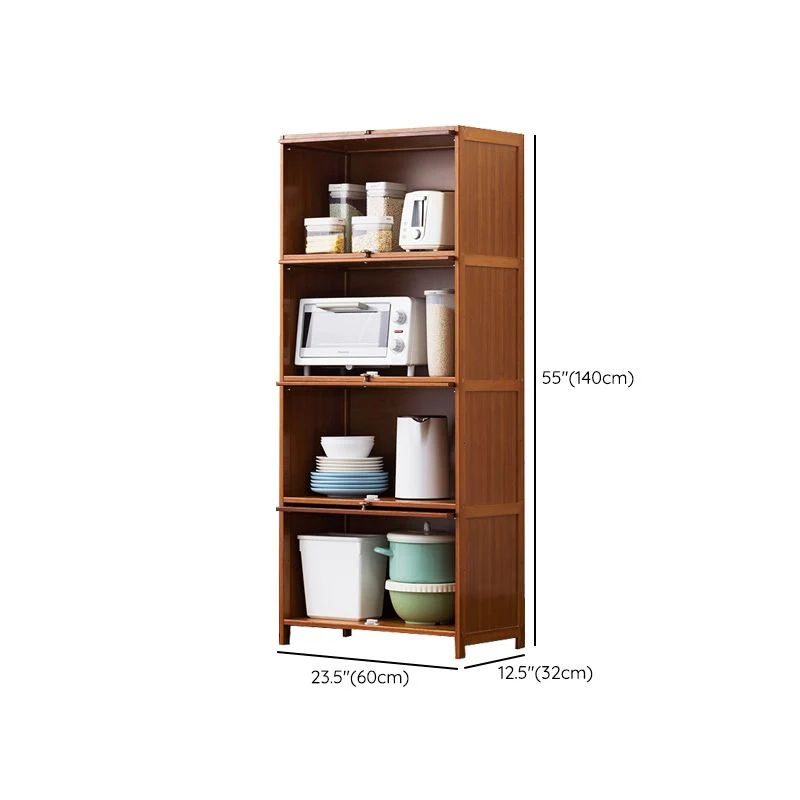 Aparador buffet contemporáneo para servidor de comedor de bambú marrón para el hogar Clearhalo