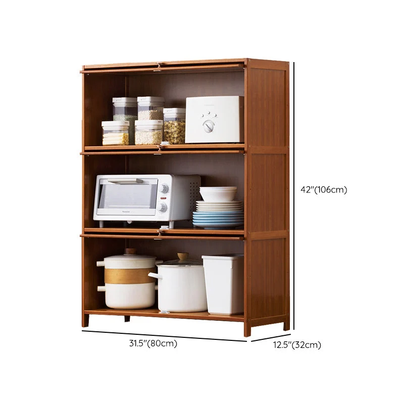 Aparador buffet contemporáneo para servidor de comedor de bambú marrón para el hogar Clearhalo