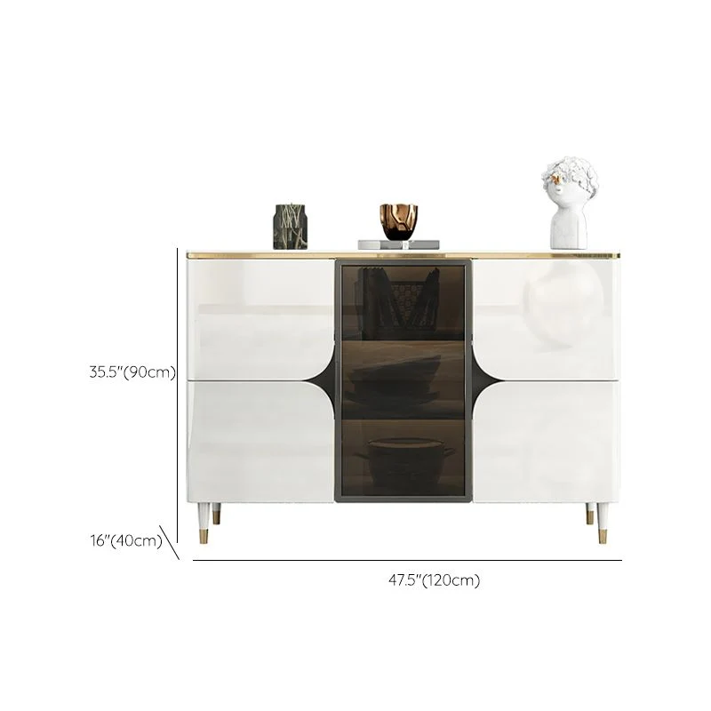Aparador buffet contemporáneo Soporte de buffet de piedra con gabinetes Clearhalo